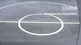  Presentation with basketball court - Audience pleasing presentation design consisting of armory - basketball court lines backdrop and a gray colored foreground