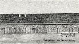  Presentation with engraving - Presentation having armory - explosion of gunpowder warehouse near background and a  colored foreground