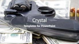  Presentation with lays - Audience pleasing presentation design consisting of armory - loaded 45 cal pistol lays backdrop and a  colored foreground