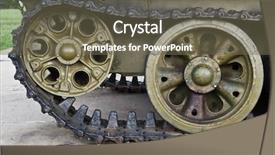  Presentation with tracks - Presentation enhanced with armory - tracks of the tank background and a gray colored foreground