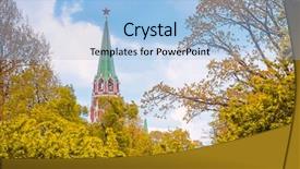  Presentation with aerial view of cape town - Theme featuring armory - view of a moscow kremlin background and a light blue colored foreground