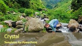  Presentation with balance life - Cool new slide deck with fall arms - healthy life exercise concept backdrop and a  colored foreground