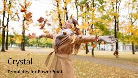  Presentation with beautiful reof christmas season - Presentation theme with fall arms - season and people concept background and a yellow colored foreground