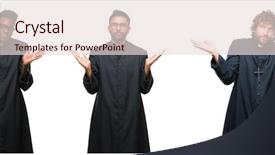  Presentation with christian african american men - PPT theme consisting of arms and hands raised doubt background and a  colored foreground