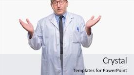  Presentation with scientist - Beautiful theme featuring arms and hands raised doubt backdrop and a light blue colored foreground