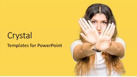  Presentation with casual young people - Amazing PPT theme having arms and palms doing negative backdrop and a  colored foreground