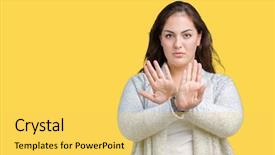  Presentation with plus size fashion model - Presentation consisting of arms and palms doing negative background and a  colored foreground