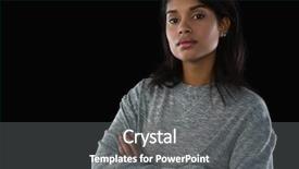  Presentation with black woman - Presentation theme with arms crossed against black background background and a gray colored foreground