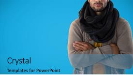  Presentation with abstract animation - Beautiful slides featuring arms crossed against blue backdrop and a teal colored foreground