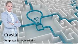  Presentation with composite - Presentation theme featuring arms crossed against bulb background and a light blue colored foreground