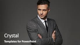  Presentation with director - Presentation having arms crossed and looking background and a  colored foreground