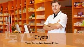  Presentation with pharmacy - Cool new theme with arms crossed in a pharmacy backdrop and a gold colored foreground
