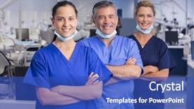  Presentation with dental - Slide set consisting of arms crossed in dental background and a cobalt blue colored foreground