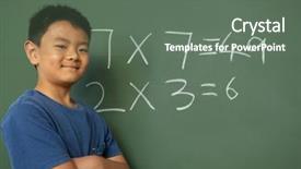  Presentation with school elementary - PPT layouts consisting of arms crossed standing against greenboard background and a gray colored foreground