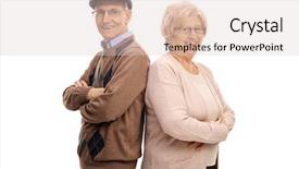  Presentation with reflection looking back to go forward - Presentation theme consisting of arms folded - seniors standing back to back background and a lemonade colored foreground