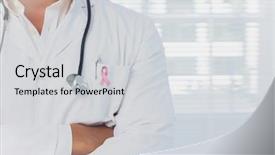  Presentation with breast cancer awareness - Slide deck consisting of arms folded wearing breast cancer background and a light gray colored foreground
