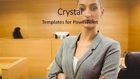  Presentation with lawyer - Theme enhanced with arms in the court room background and a yellow colored foreground