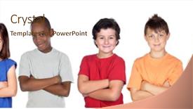  Presentation with diverse group of children reading - Audience pleasing PPT theme consisting of arms isolated on white background backdrop and a mint green colored foreground