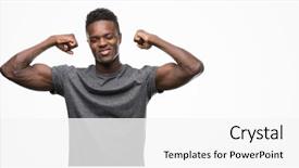  Presentation with african american mothers - Colorful slides enhanced with arms muscles smiling proud fitness backdrop and a  colored foreground