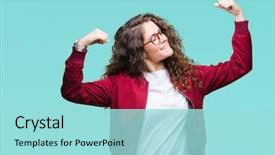  Presentation with curly hair - Cool new presentation with arms muscles smiling proud fitness backdrop and a arctic colored foreground