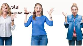  Presentation with women success - Presentation consisting of arms raised and open eye background and a lemonade colored foreground