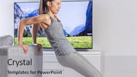  Presentation with strength - Presentation design enhanced with arms watching online tv dvd background and a light gray colored foreground