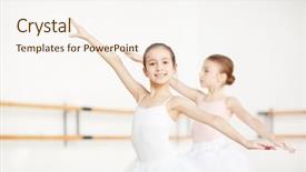  Presentation with ballet - Theme consisting of arms while training in ballet background and a sky blue colored foreground