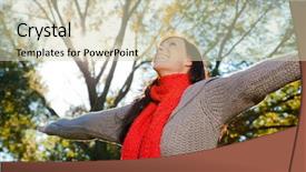  Presentation with my life - Slides having arms wide open - joyful life outdoors background and a soft green colored foreground