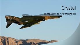  Presentation with airforce - Audience pleasing PPT theme consisting of army airforce - f-16 military jet airplane backdrop and a light blue colored foreground