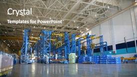  Presentation with jigs - Audience pleasing PPT theme consisting of army airforce - inside aerospace production facility bulkhead backdrop and a gray colored foreground