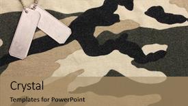  Presentation with army - Presentation theme consisting of army badges on camouflage background background and a coral colored foreground