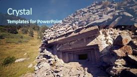  Presentation with battlefield - Audience pleasing theme consisting of army battlefield - bunker in canfranc valley pyrenees backdrop and a ocean colored foreground