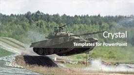  Presentation with aquaculture hatchery tank - Presentation theme having army battlefield - jumping t-90 tank photo background and a gray colored foreground