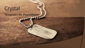  Presentation with blank - Beautiful PPT theme featuring army - blank silver tag backdrop and a coral colored foreground