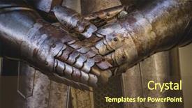  Presentation with medieval - Audience pleasing PPT theme consisting of army decorations - crusader medieval armor made backdrop and a tawny brown colored foreground