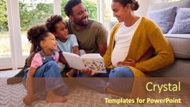  Presentation with pregnant mother - Presentation design having army-family-with-pregnant-mother background and a tawny brown colored foreground