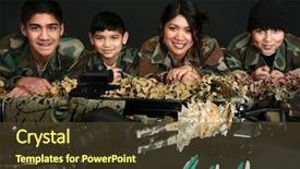  Presentation with filipino - PPT theme enhanced with army fatigue - beautiful filipino woman and her background and a tawny brown colored foreground