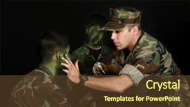  Presentation with black father - Slides with army fatigue - father puting camo paint background and a tawny brown colored foreground