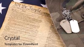  Presentation with constitution - Audience pleasing slide set consisting of army fatigue - military dogtags on american flag backdrop and a lemonade colored foreground