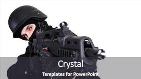  Presentation with nato - Slide deck having army fatigue - shot of a soldier holding background and a dark gray colored foreground