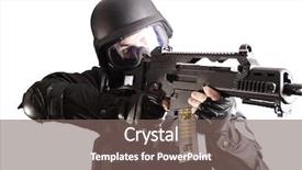  Presentation with nato - Slide set enhanced with army fatigue - shot of a soldier holding background and a gray colored foreground