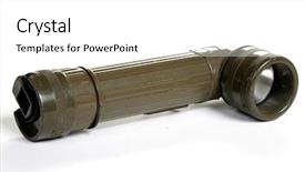  Presentation with military green - Beautiful slide deck featuring army green military flashlihgt isolated backdrop and a white colored foreground