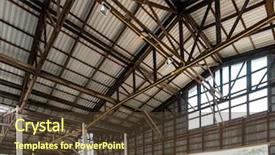  Presentation with hangar - Amazing presentation theme having army helicopter - empty old and rustic hangar backdrop and a tawny brown colored foreground