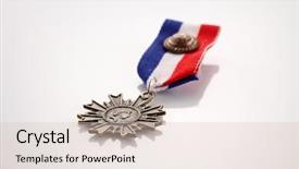  Presentation with award - Colorful theme enhanced with army medals - highest honor award backdrop and a lemonade colored foreground