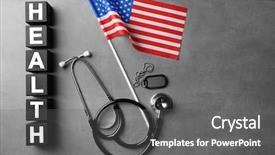  Presentation with space wormhole or black - PPT theme with army medicine - black wooden blocks with space background and a gray colored foreground