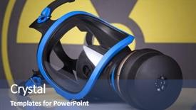  Presentation with toxic - Cool new slides with army medicine - gas mask against toxic symbol backdrop and a ocean colored foreground