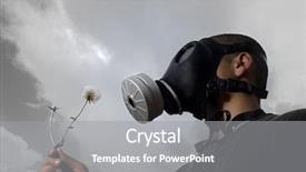  Presentation with dandelion - Audience pleasing slides consisting of army medicine - man with a gas mask backdrop and a gray colored foreground