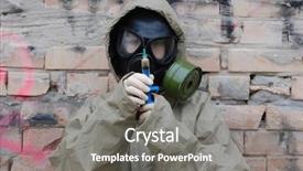  Presentation with nuclear weapons and gas mask - Amazing slides having army medicine - person in gas mask backdrop and a gray colored foreground