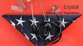  Presentation with red stars - Amazing presentation design having army medicine - stethoscope with tokens and stars backdrop and a red colored foreground