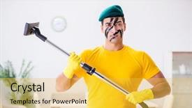  Presentation with military men - Cool new presentation theme with army men - funny man in military style backdrop and a yellow colored foreground